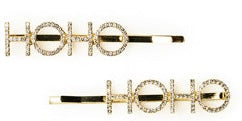 GOLD HO HO HO BLING HAIR CLIPS