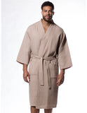 MONOGRAM MENS TAUPE WAFFLE ROBE