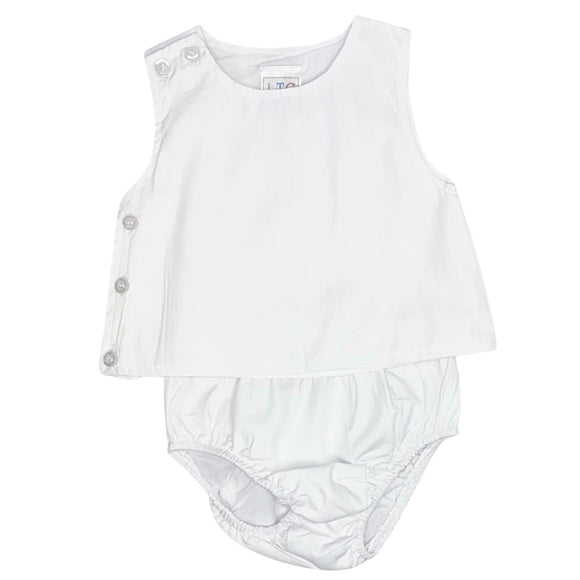 MONOGRAM WHITE DIAPER COVER SET