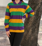 MARDI GRAS ADULT L/S STRIPE