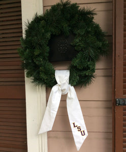 LSU EMBROIDERED CANVAS WREATH SASH