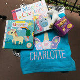 EMBROIDERED BEACH TOWEL UNICORN WITH NAME