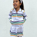 MARDI GRAS STRIPE L/S DRESS