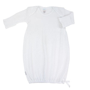 LAYETTE GOWN BOUCLE WHITE TRIM by PATY