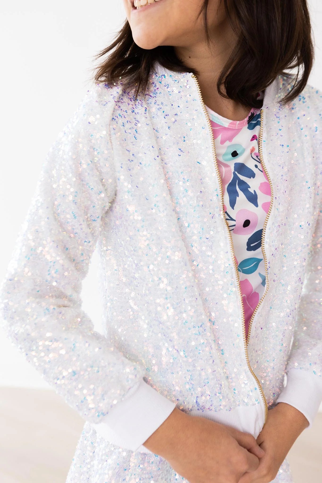 Sequin white jacket store