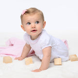 SMOCKED KNIT BUBBLE WHITE/PINK