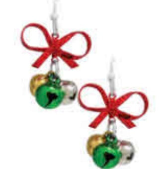 CHRISTMAS BOW JINGLE BELL EARRINGS