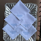 SCALLOP EDGE HANDKERCHIEF w/ MONOGRAM