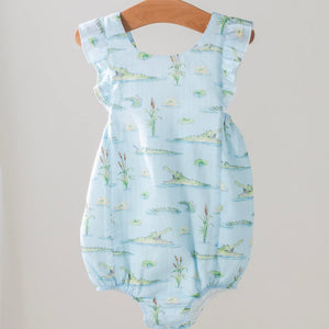 GATOR SUNSUIT PRINTED MUSLIN