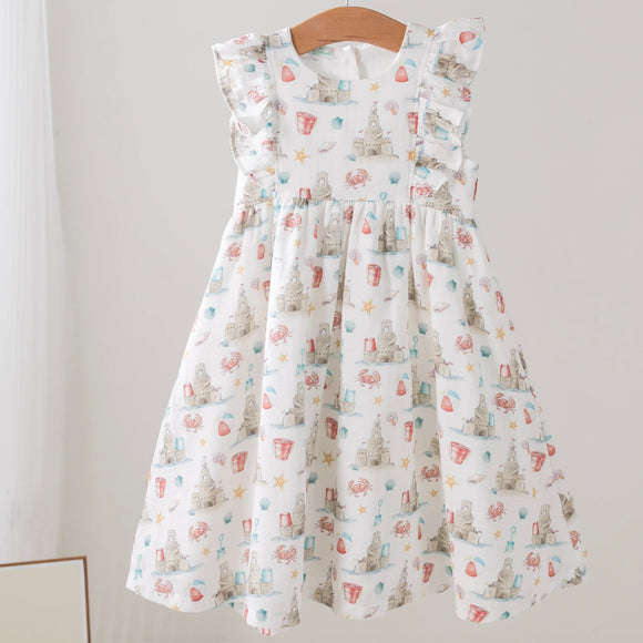 SANDCASTLE DRESS PRINTED MUSLIN