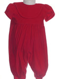 MONOGRAM RED CORDUROY ROMPER