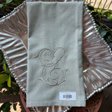 EMBROIDERED INITIAL KITCHEN TOWEL