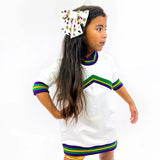 MARDI GRAS KIDS CHEVRON TOP