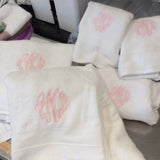 EMBROIDERED BATH TOWEL 8PC WHITE SET