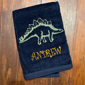 MONOGRAM BEACH TOWEL DINOSAUR & NAME