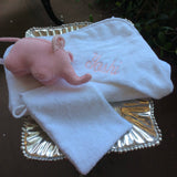 MONOGRAM HOODED TERRY HOODED TOWEL & BATH GLOVE SET