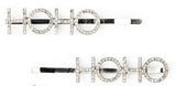 SILVER HO HO HO BLING HAIR CLIPS