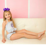 2PC SWIM SUIT MULTI STRIPE SEERSUCKER