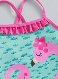 FLAMINGO PRINT 1PC SWIM SUIT