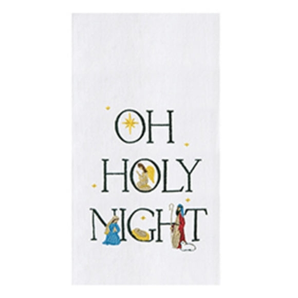 OH HOLY NIGHT EMBROIDERED KITCHEN TOWEL