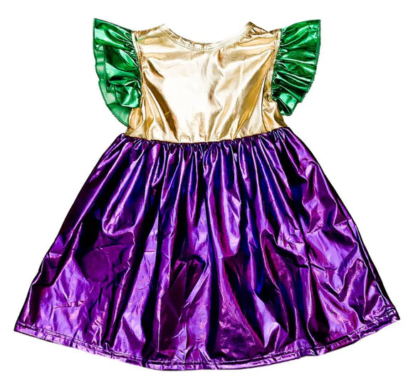 METALLIC COLOR BLOCK DRESS – Orient Expressed - Main Image