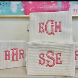 MONOGRAM WAFFLE MAKEUP TRAVEL BAG