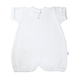 LAYETTE BOUCLE BLUE PICOT TRIM ROMPER by Paty
