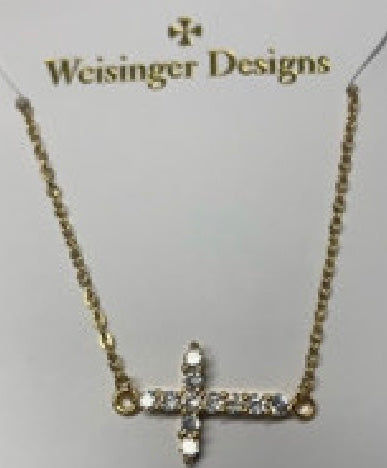 NECKLACE SIDEWAYS CROSS