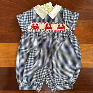 SMOCKED CRAB ROMPER