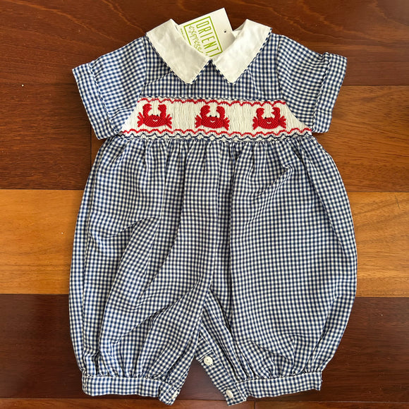 SMOCKED CRAB ROMPER
