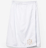 MONOGRAM TERRY VELOUR WHITE BATH WRAP