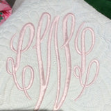 MONOGRAM COTTON QUILT BABY BLANKET