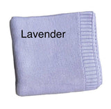 MONOGRAM COTTON KNIT BABY BLANKET LAVENDER