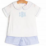 MONOGRAM PATY 2PC SEERSUCKER SHORT SET