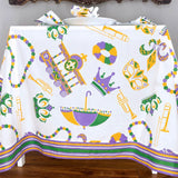 MARDI GRAS PRINT TABLECLOTH