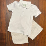 MONOGRAM 2PC KHAKI SEERSUCKER SHORT SET