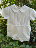 BOYS WHITE PLEATED SHORT SET