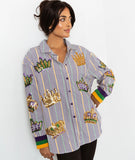 MARDI GRAS ADULT SEQUIN STRIPE SHIRT