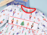CHRISTMAS NUTCRACKER SMOCKED PRINT DRESS