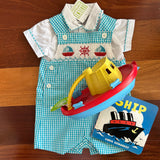 SMOCKED SAILBOAT JOHN JOHN & SHIRT