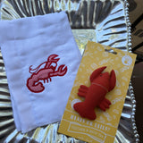RED CRAWFISH BURP CLOTH APPLIQUE