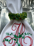 BEADED CHRISTMAS WREATH NAPKIN RING