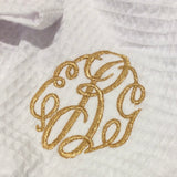 MONOGRAM WAFFLE KIMONO ROBE