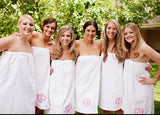 MONOGRAM WAFFLE WHITE BATH WRAP