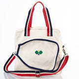 MONOGRAM CANVAS WHITE /RED/BLUE PICKLEBALL BAG