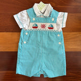 SMOCKED SAILBOAT JOHN JOHN & SHIRT
