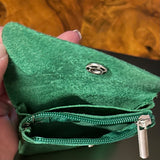 LEATHER METALLIC GREEN POUCH