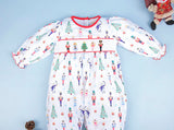 CHRISTMAS NUTCRACKER SMOCKED PRINT BUBBLE