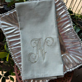 EMBROIDERED INITIAL KITCHEN TOWEL