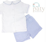 MONOGRAM PATY 2PC SEERSUCKER SHORT SET